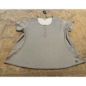 New OGIO Womens Climate Field Shirt Short Sleeve Scoop Active Shirt Gray Sz 3XL‎
